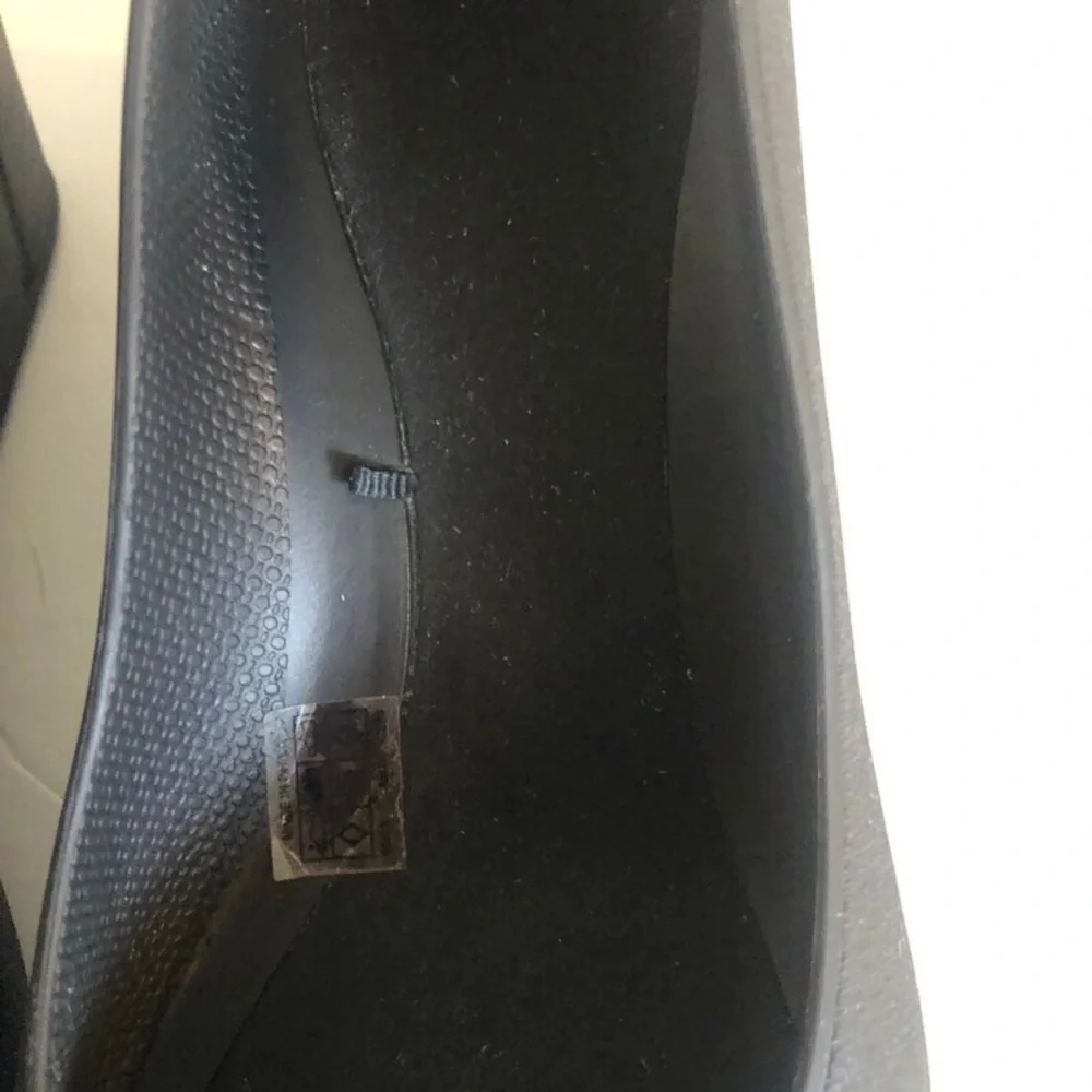 CROCS Black Patent Cap Toe Wedge Platforms High Heels Shoes Womens Sz 7